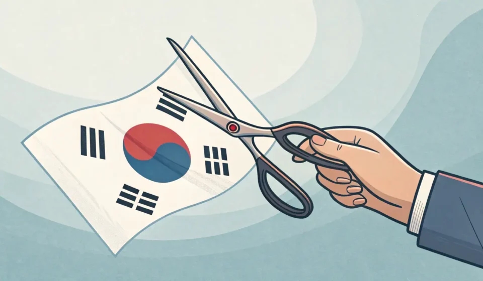 How to Cancel a Subscription Service in Korean Illustration symbolizing cancelling a subscription in Korean: A hand uses traditional Korean-style s...