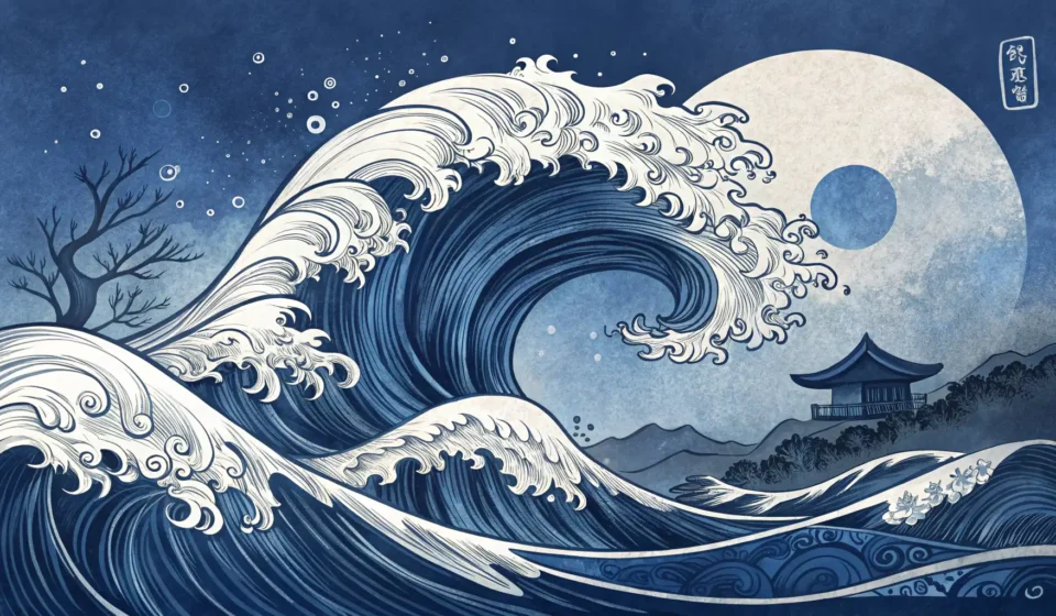 How to Say “A space pirate convincing a star squid to chart with cosmic ink trails” in Korean Stylized Korean ink painting of a swirling cosmic ink trail across a starry night sky above a mounta...