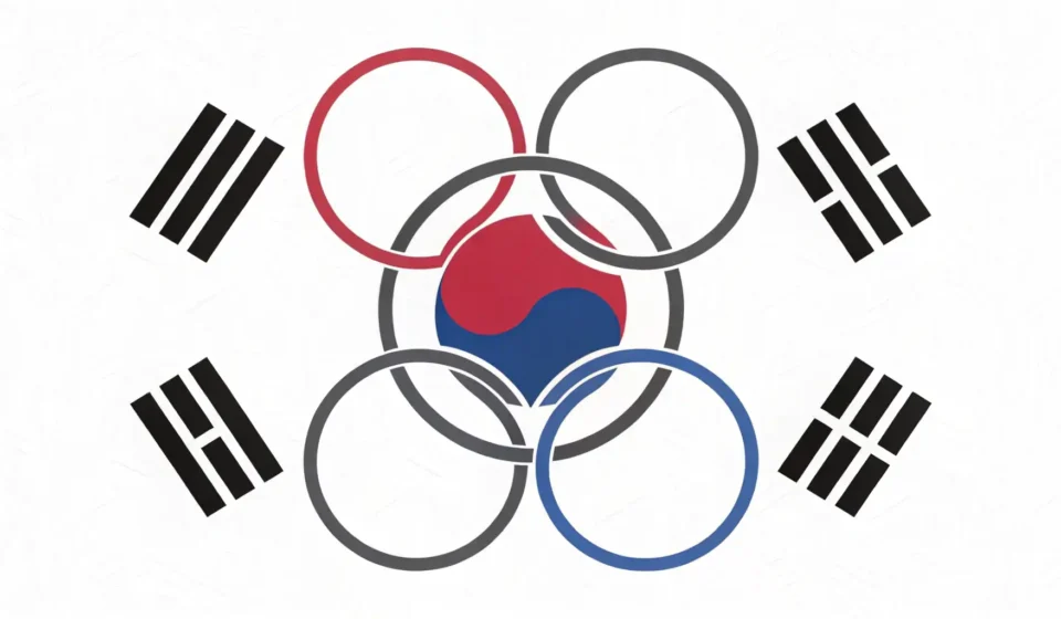 Understanding the 4 Major Social Insurances in Korea Abstract graphic with four interlocking shapes in Korean flag colors, symbolizing the 4 Major Social...