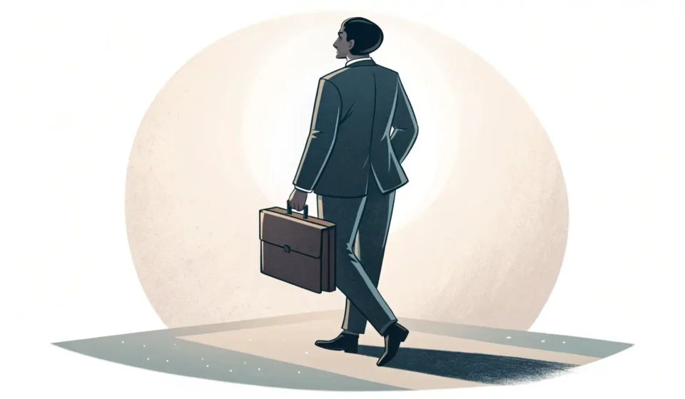 How to Say Business Trip in Korean Illustration of a business person with a briefcase overlooking the Seoul, South Korea skyline, repre...