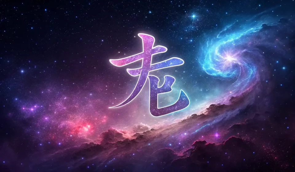 How to Describe a Space Pirate Negotiating with a Starfish in Korean A glowing Korean Hangul character against a cosmic reef background, symbolizing learning creative an...