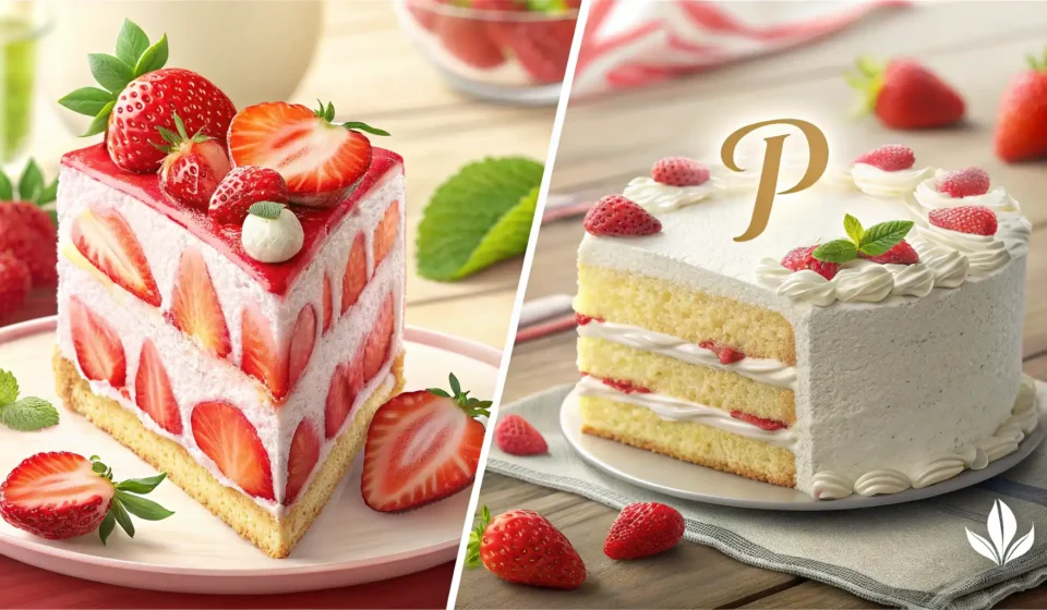 How to Talk About Choosing a Dessert for a Party in Korean Split image showing a slice of cake and cookies, symbolizing the dilemma of choosing a dessert to ba...