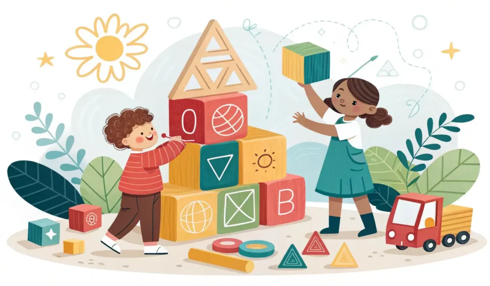Understanding the Educational Materials Development Business in Korean Illustration of colorful educational blocks and learning materials arranged on a desk, representing...