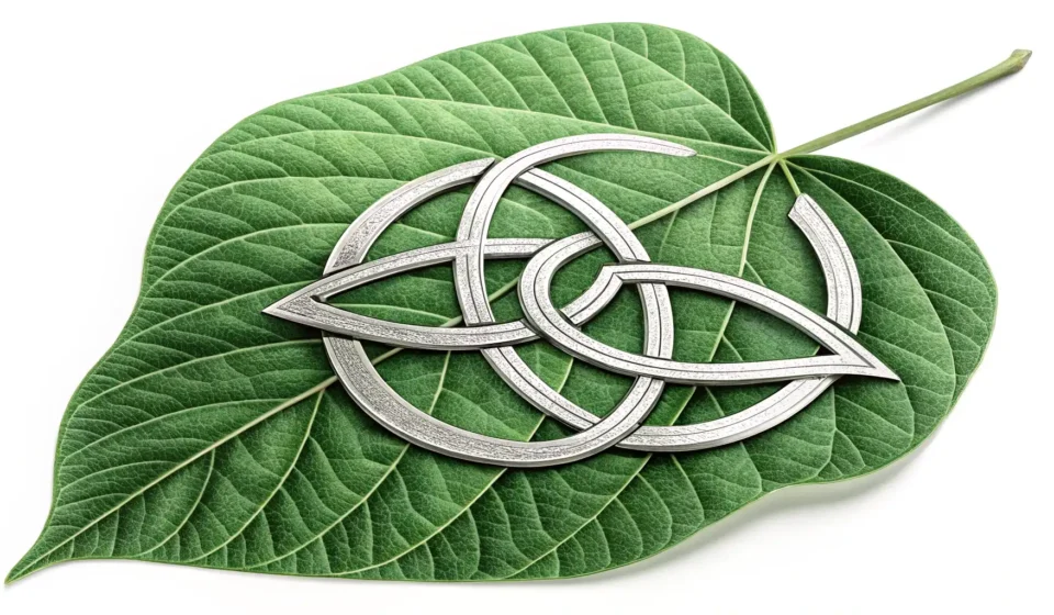 Environmental Management System in Korean Stylized graphic representing an Environmental Management System, showing a green leaf intertwined w...