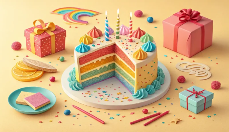 How to Say Happy Birthday in Korean A slice of Korean birthday cake with a candle next to a traditional bowl of Miyeokguk seaweed soup,...