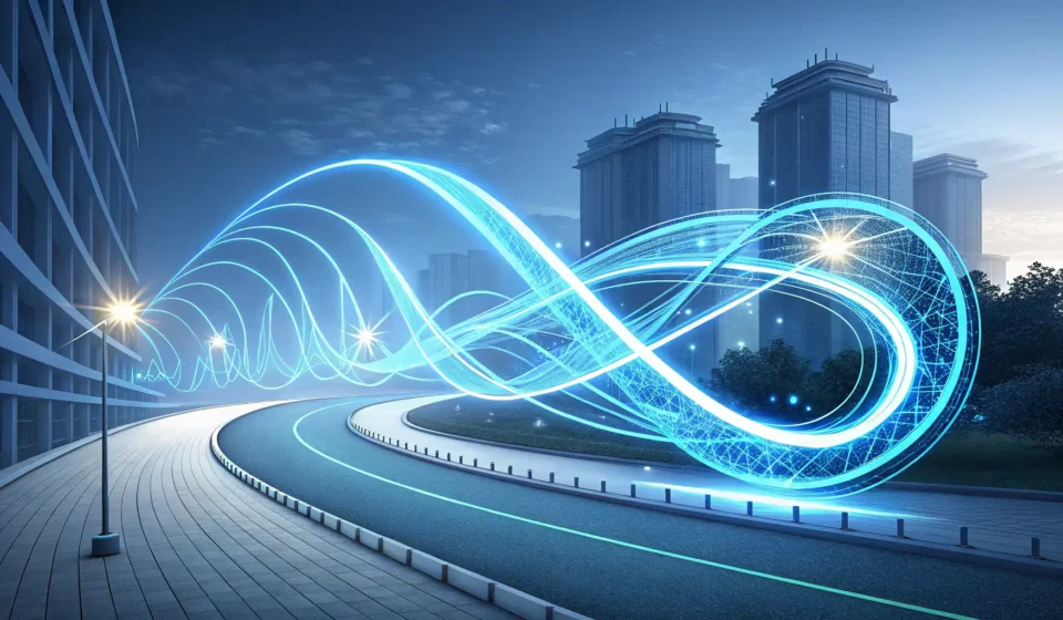 How to Request Internet Speed Improvement in Korean Abstract blue light trails representing fast internet speed over a modern Korean cityscape, illustra...