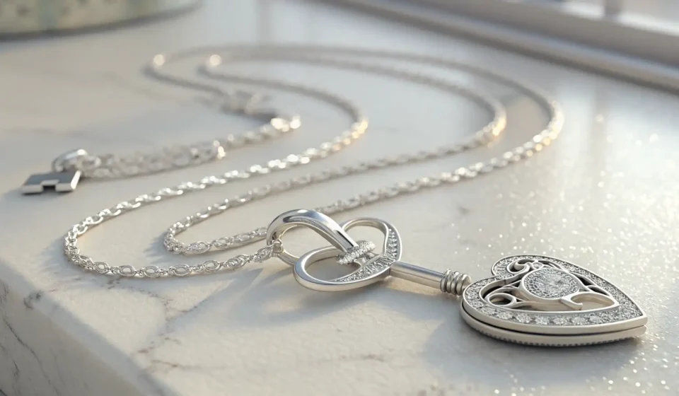Asking for Jewelry Clasp Repair in Korean Close-up image of a delicate silver necklace with a broken clasp, symbolizing the topic of asking fo...