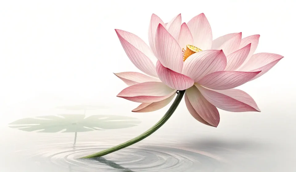 How to Say Laser Skin Resurfacing in Korean Blooming lotus flower symbolizing skin regeneration in a modern Korean aesthetic, representing learn...