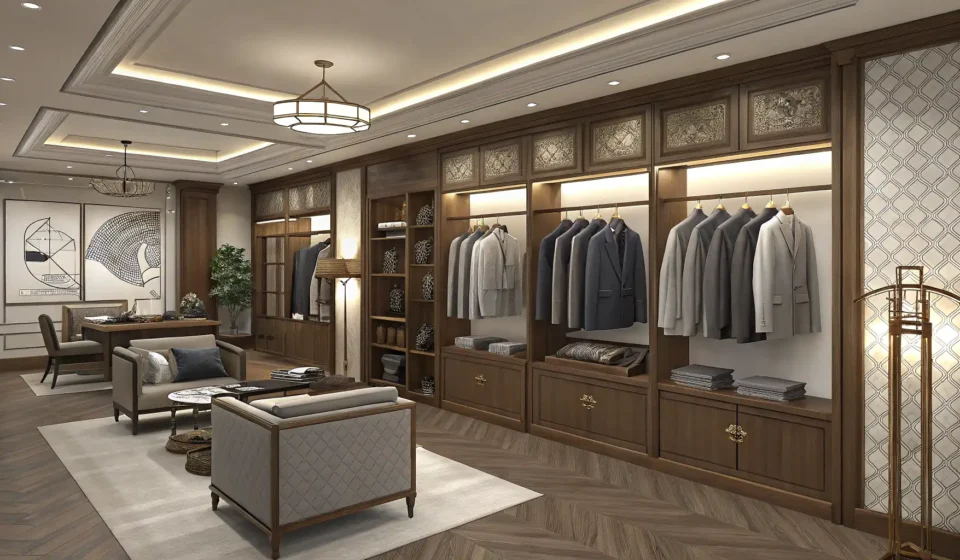 How to Request a Custom-Tailored Suit in Korean A modern Korean tailor shop interior displaying fabric samples and tailoring tools, symbolizing the...