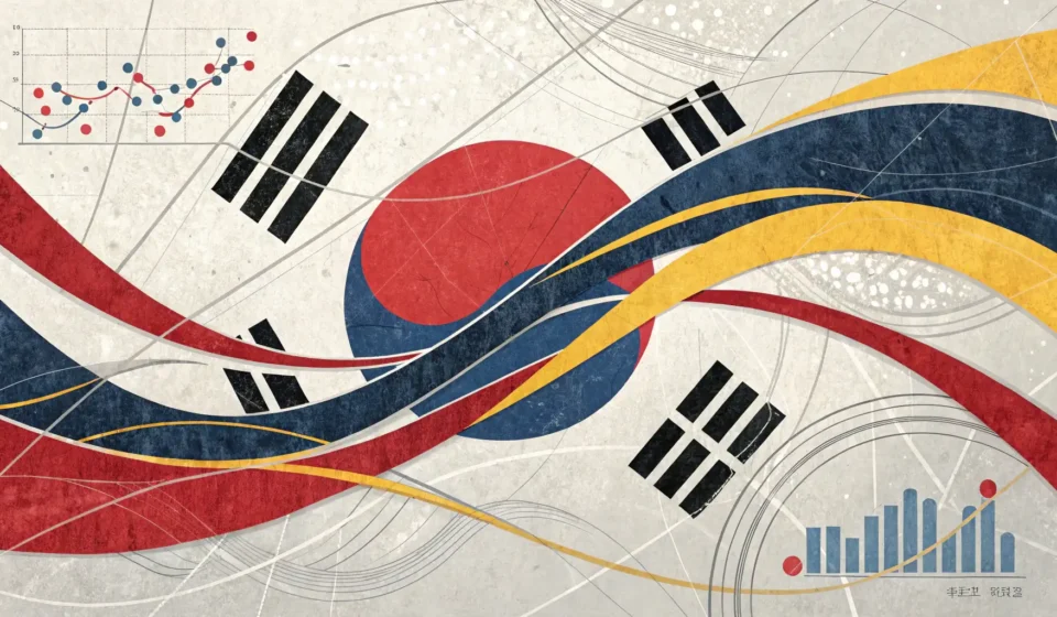 Understanding Scalping in Korean Abstract thumbnail with dynamic lines and shapes in Korean traditional colors, symbolizing the fast...
