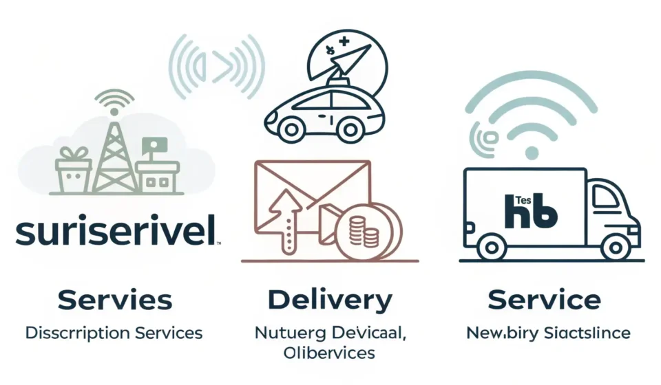 How to Say Subscription Economy in Korean Minimalist graphic with icons for streaming, delivery, and software subscriptions against a modern K...