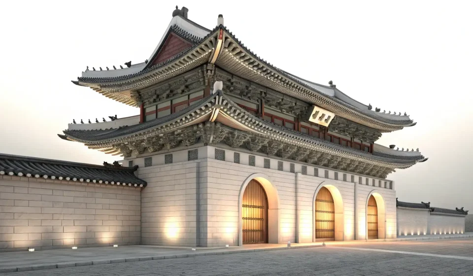 Understanding Anti-Corruption in Korean Illustration of a traditional Korean palace gate beneath a clear sky, representing integrity and gov...