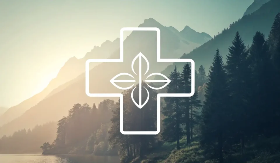 How to Say Anticancer Treatment in Korean Stylized medical cross symbol decorated with colorful traditional Korean Dancheong patterns, represe...