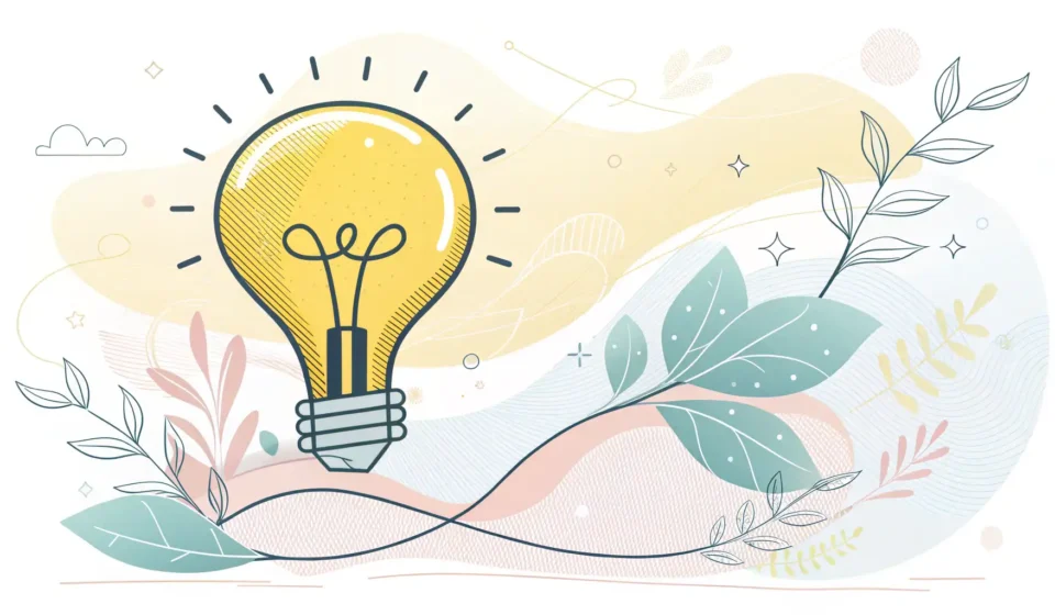 How to Say Patent Application in Korean A minimalist graphic showing a lightbulb icon symbolizing invention over a Korean traditional patter...