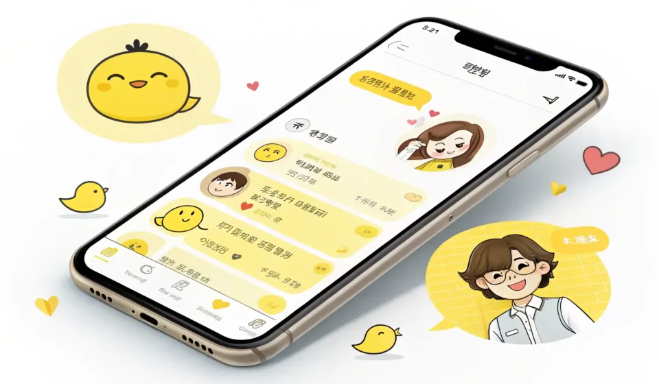 How to Tease Your Sibling About Slow Texting in Korean Illustration of a snail crawling slowly over a smartphone screen showing a Korean chat app, symboliz...