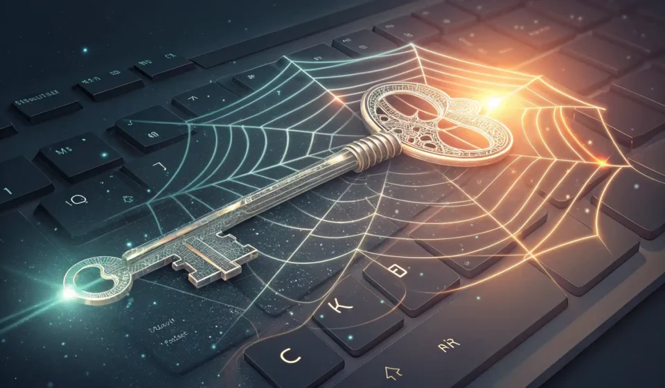 How to Sign Up for Korean Websites Stylized digital key unlocking an abstract representation of a Korean website login screen, symboliz...
