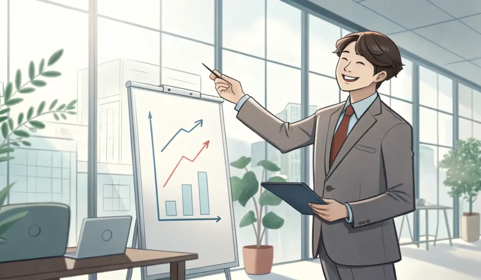 Understanding Insurance Planning in Korean A Korean insurance agent consults with a client about insurance planning options in a modern Korean...