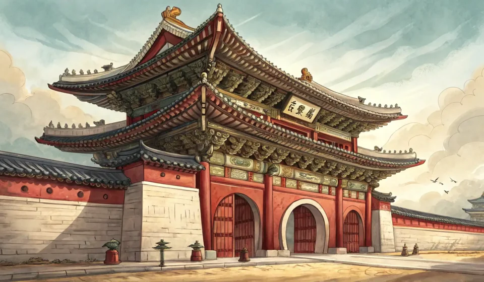 Understanding State Immunity in Korean Illustration symbolizing state immunity in Korea, showing a traditional Korean palace gate protected...