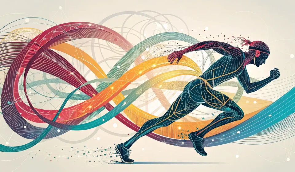 Abstract digital art symbolizing an agile organization with fast-moving lines against a modern Seoul...