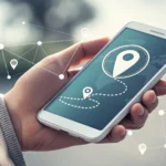 Illustration of a hand holding a smartphone next to a SIM card graphic, symbolizing buying a SIM car...
