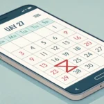 Smartphone displaying a calendar with a date crossed out, symbolizing cancelling a hospital appointm...