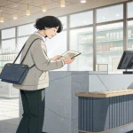 Illustration depicting a customer requesting an exchange for a defective electronic item at a store...
