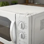 A close-up image showing the dented corner of an appliance box in a store, symbolizing asking for a...