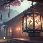 A traditional Korean lantern illuminates an open book, symbolizing revealing secrets and learning co...