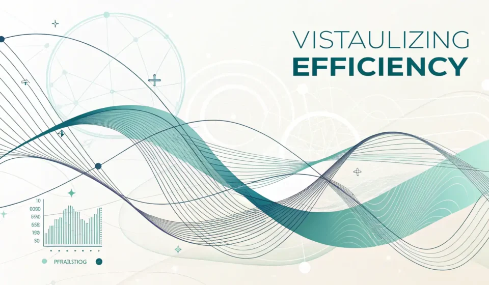 Abstract flowing lines in red, blue, and white symbolizing the efficiency concepts of Lean Managemen...