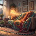 Illustration of a blanket being pulled tightly over a couch, representing a sibling argument over a...