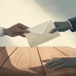 Stylized illustration symbolizing international dealings and legal issues related to Korea, represen...
