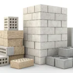 Illustration of stacked bricks and blocks forming a Korean traditional roof shape, symbolizing the t...