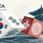 Abstract graphic with Korean traditional patterns symbolizing the structure and order of Korean name...