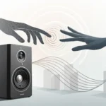 Stylized illustration of two hands reaching for a speaker, symbolizing negotiation over music choice...
