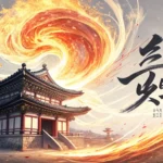Stylized thumbnail depicting a traditional Korean brush painting swirling, glowing colors like a tim...